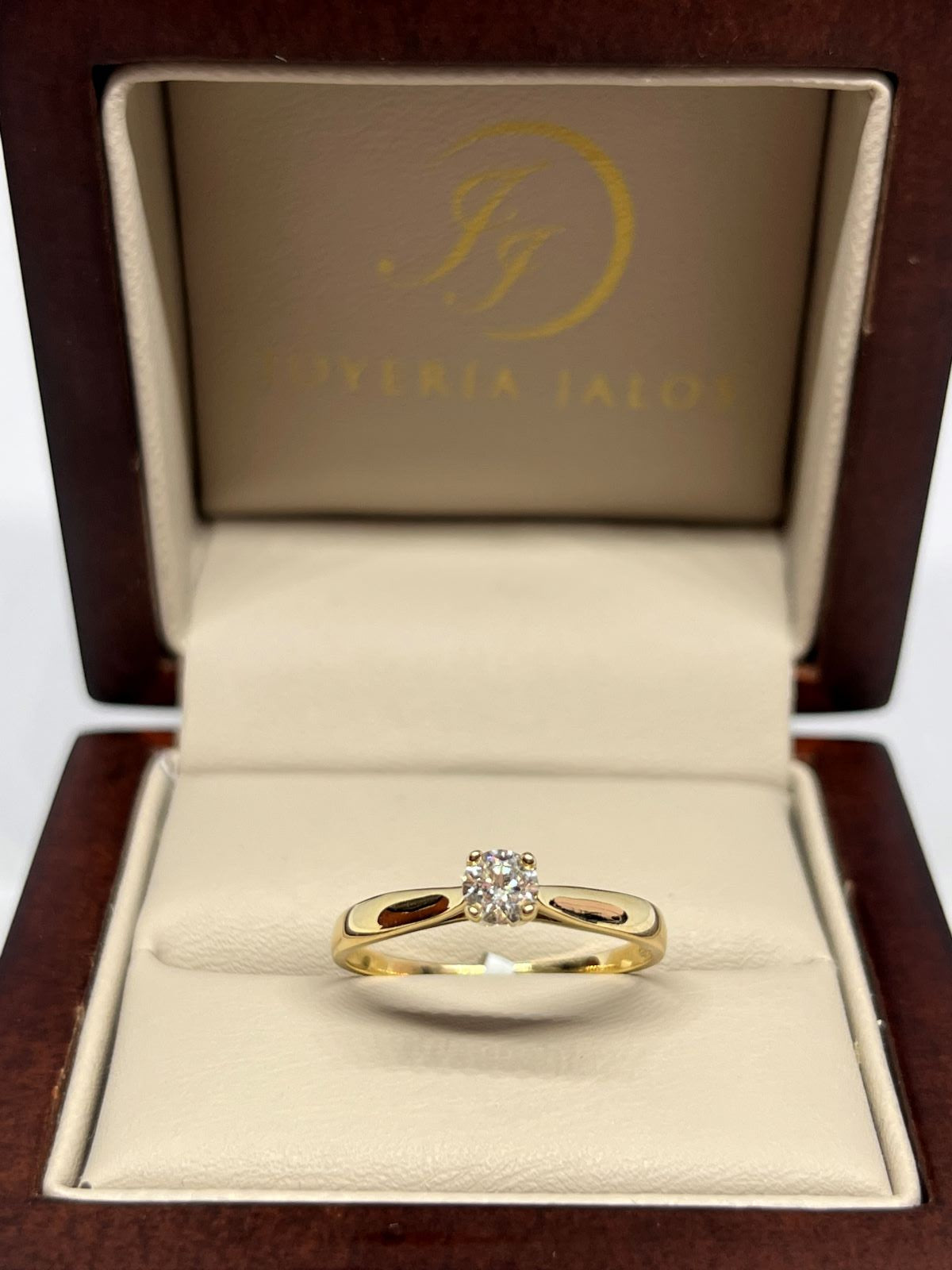 Anillo Compromiso Oro Amarillo 14K Diamante Natural