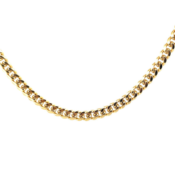 Cadena Cubana Sólida Oro 14K