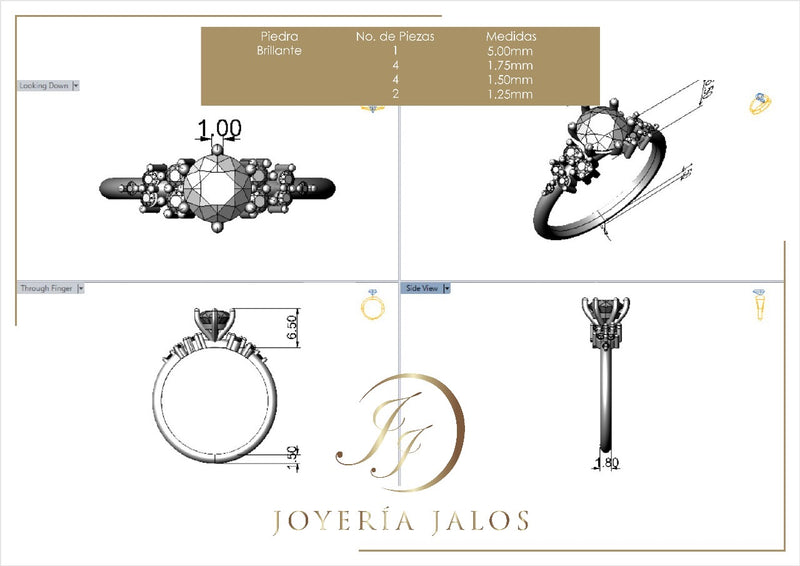 Montura Jasmín Oro 14K