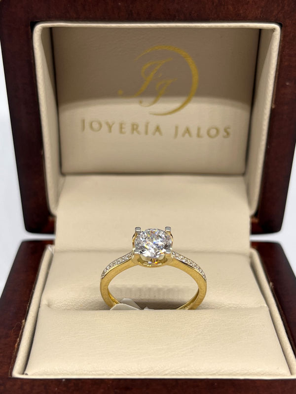 Anillo Compromiso Oro Amarillo 10K Zirconia