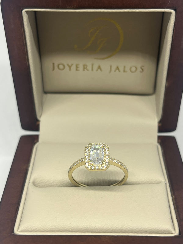 Anillo Compromiso Oro Amarillo 10K Zirconia