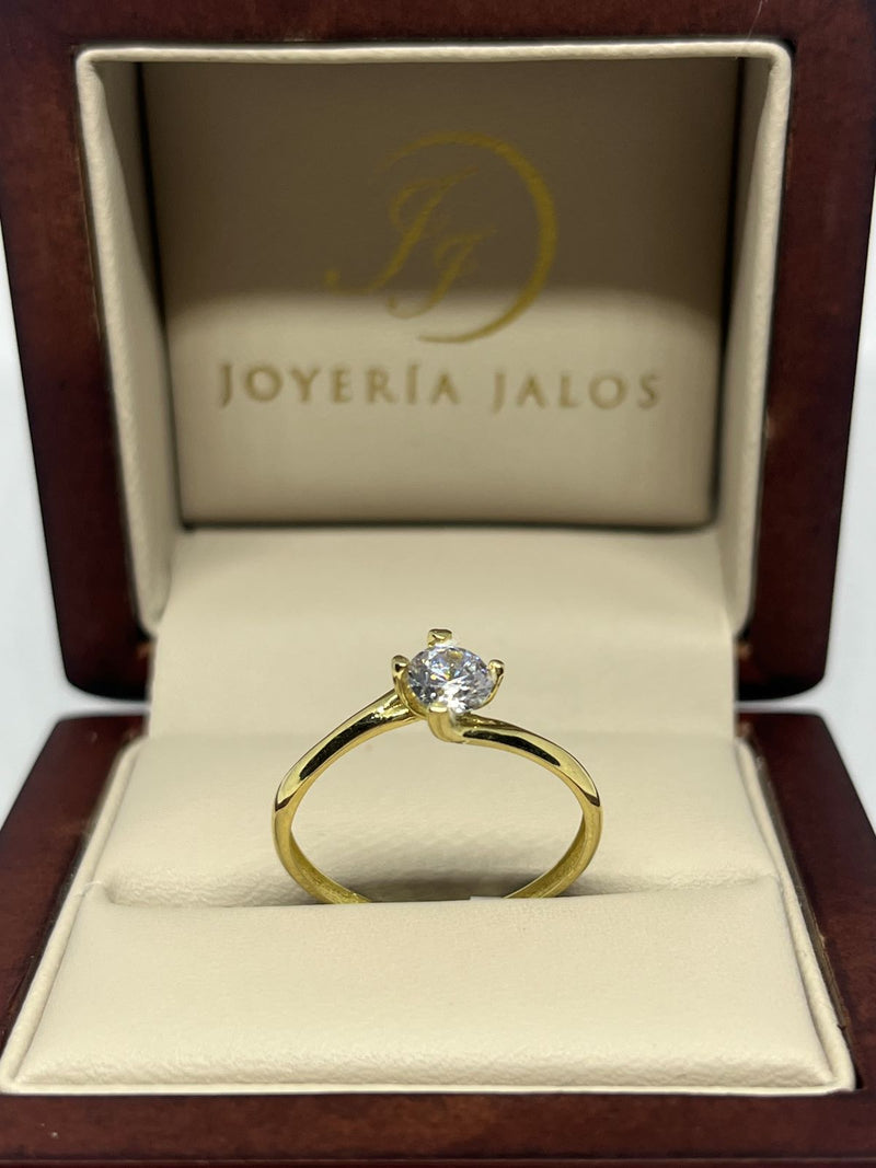 Anillo Compromiso Oro Amarillo 10K Zirconia