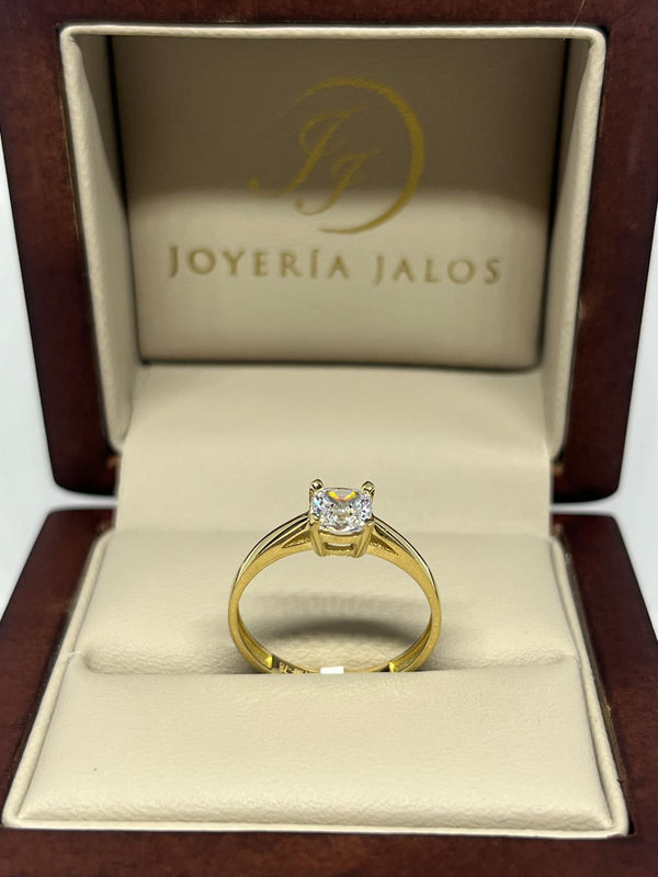 Anillo Compromiso Oro Amarillo 10K Zirconia