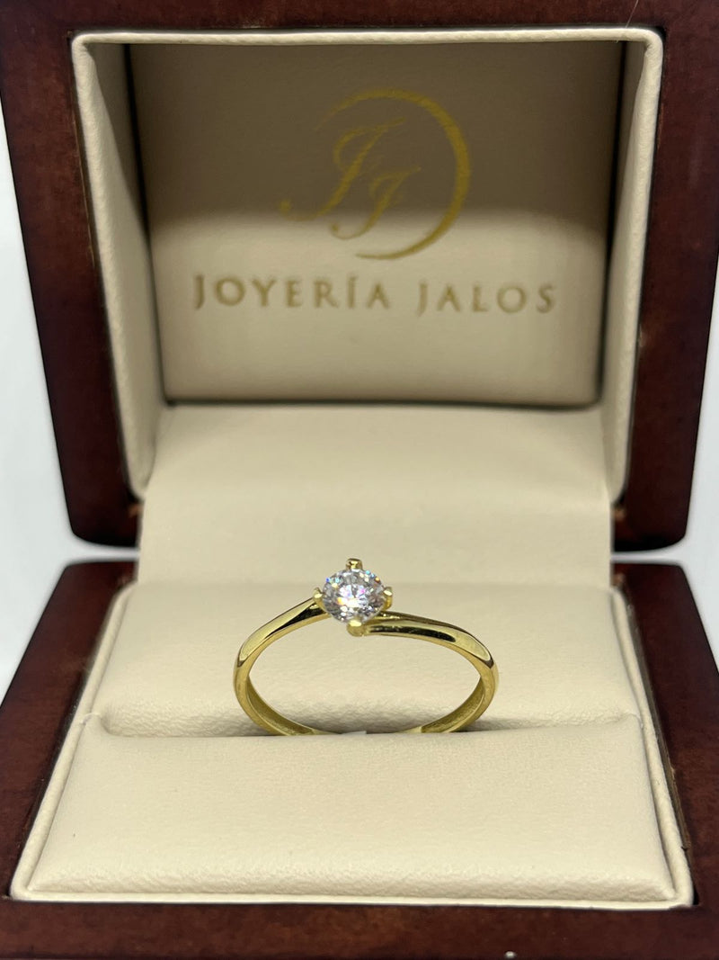 Anillo Compromiso Oro Amarillo 10K Zirconia