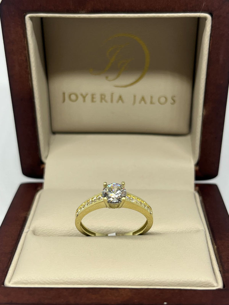 Anillo Compromiso Oro Amarillo 10K Zirconia