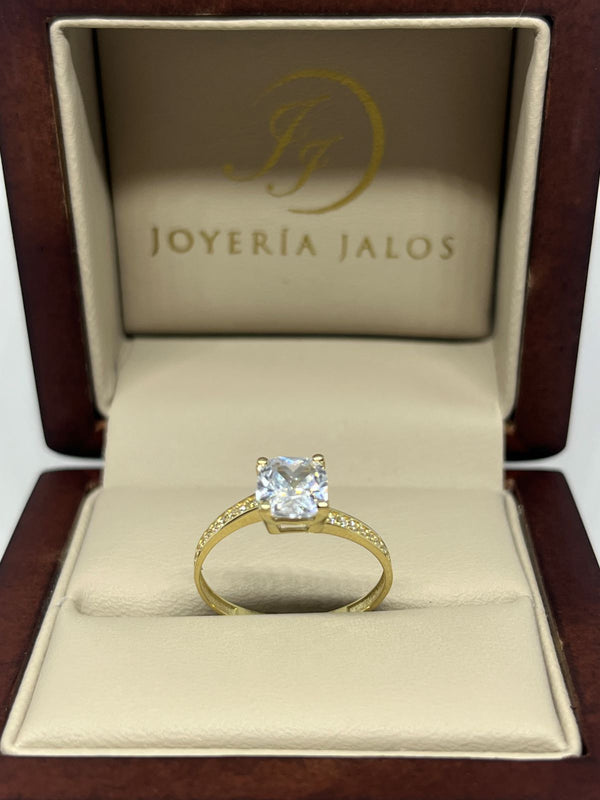 Anillo Compromiso Oro Amarillo 10K Zirconia