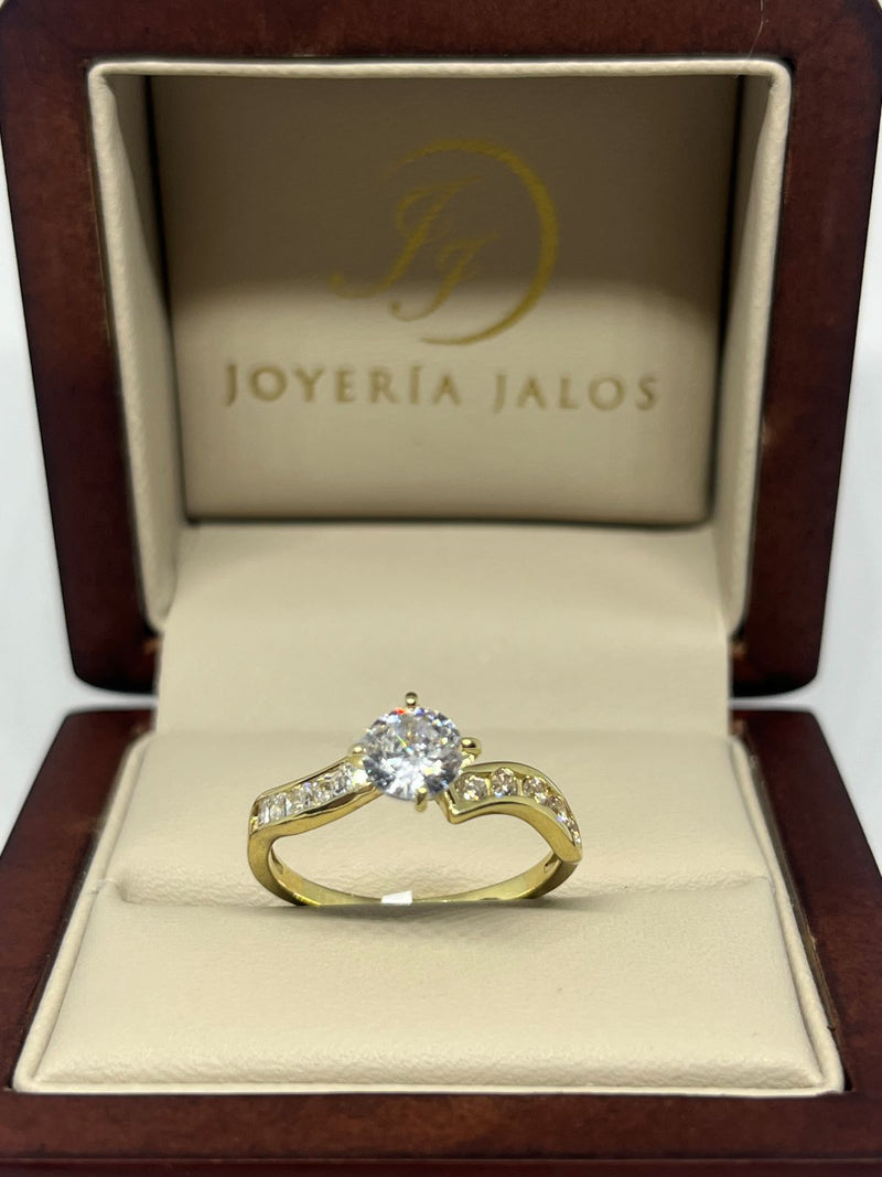 Anillo Compromiso Oro Amarillo 10K Zirconia