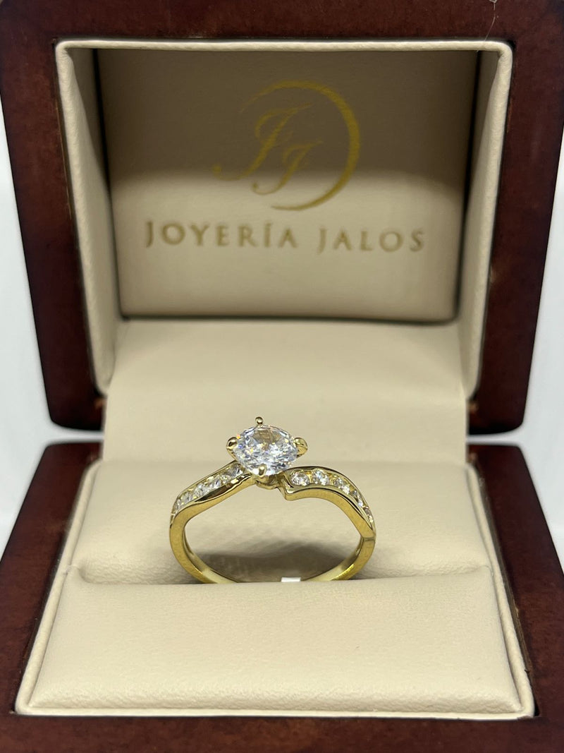 Anillo Compromiso Oro Amarillo 10K Zirconia