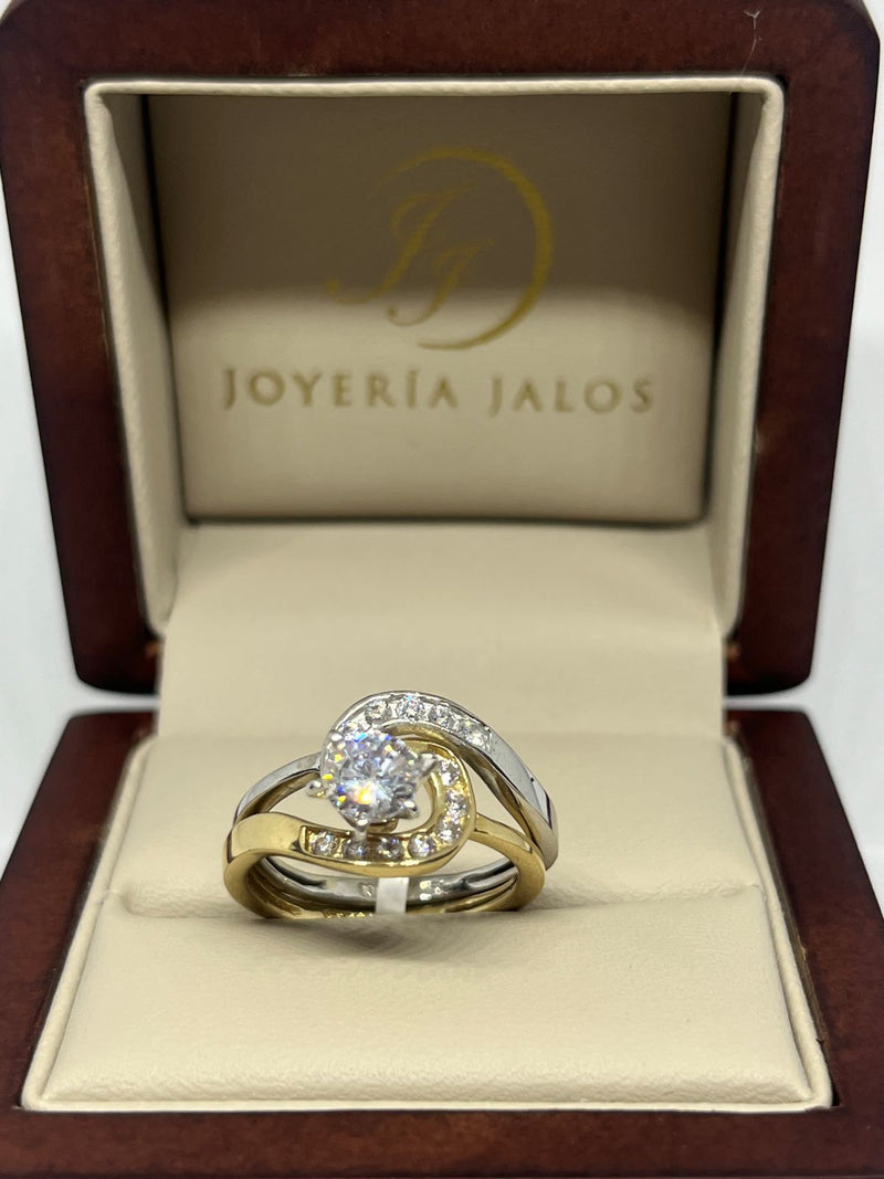 Anillo Compromiso Oro Amarillo 10K Zirconia