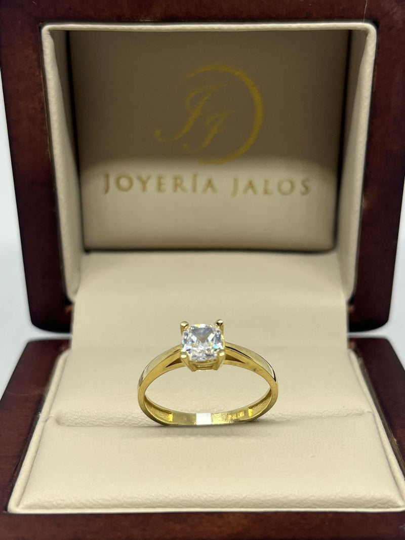Anillo Compromiso Oro Amarillo 10K Zirconia