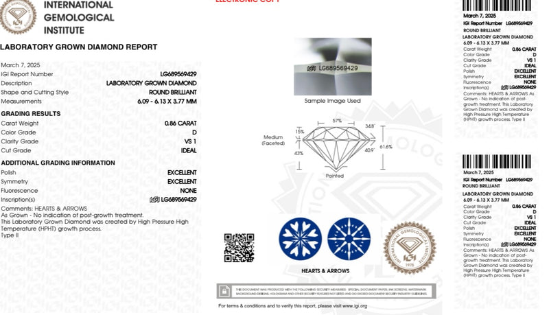 Diamante Laboratorio Desmontado Redondo IGI 0.86 CT