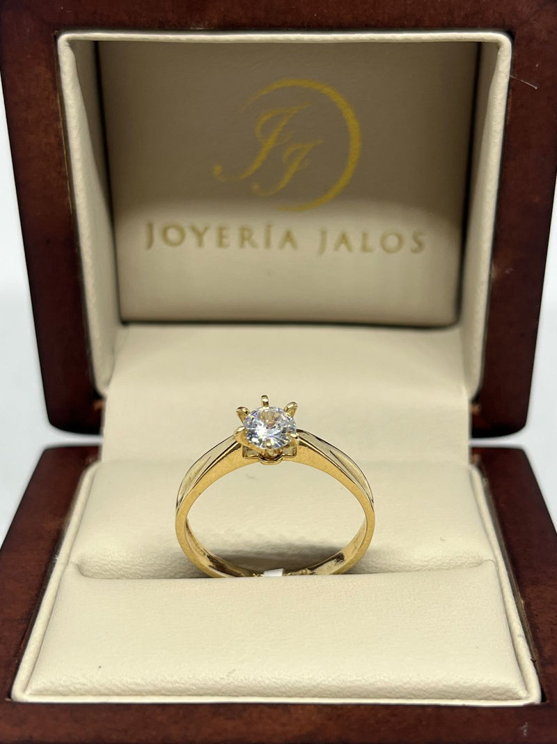 Anillo Compromiso Oro Amarillo 10K Zirconia