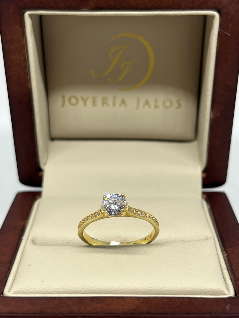 Anillo Compromiso Oro Amarillo 10K Zirconia