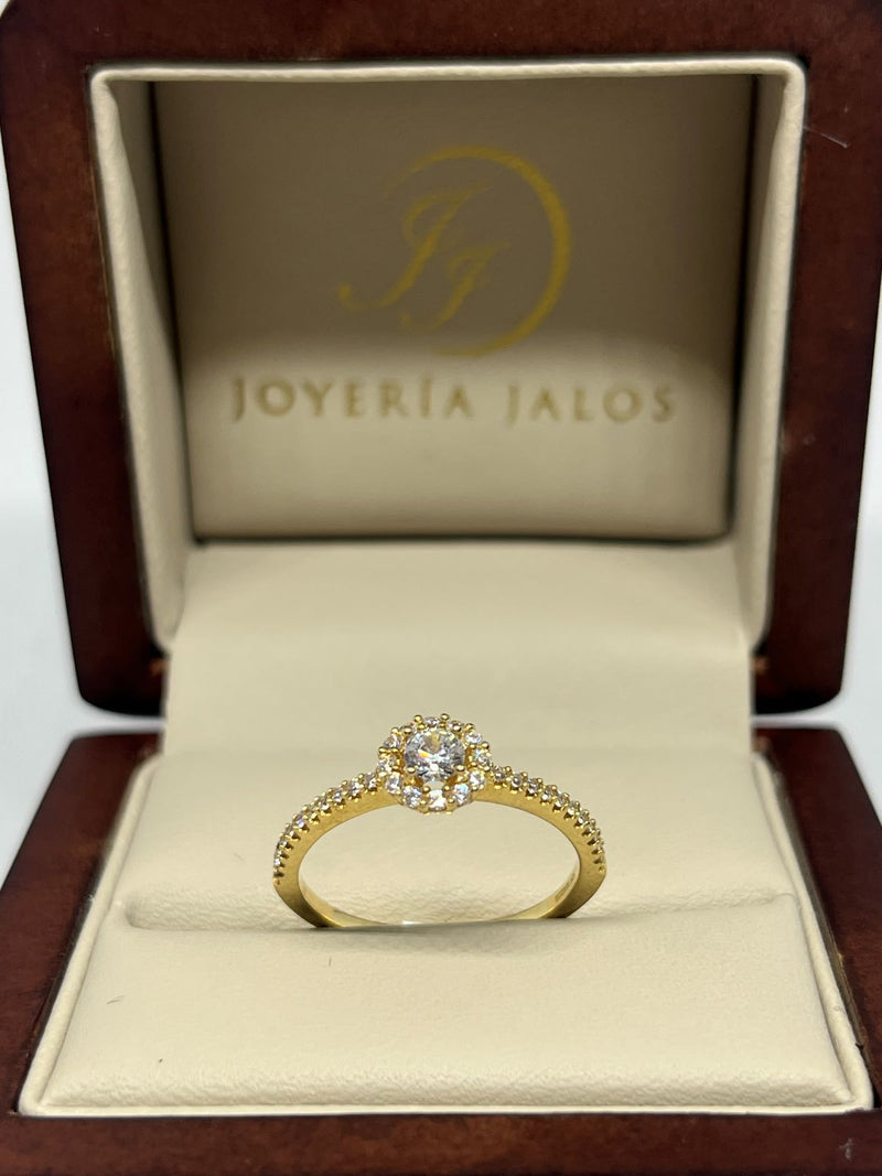 Anillo Compromiso Oro Amarillo 10K Zirconia