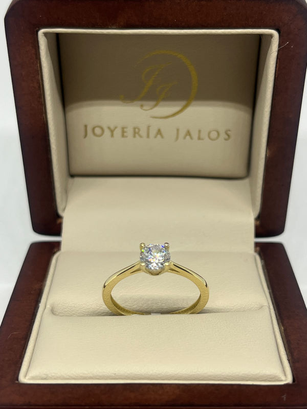 Anillo Compromiso Oro Amarillo 10K Zirconia