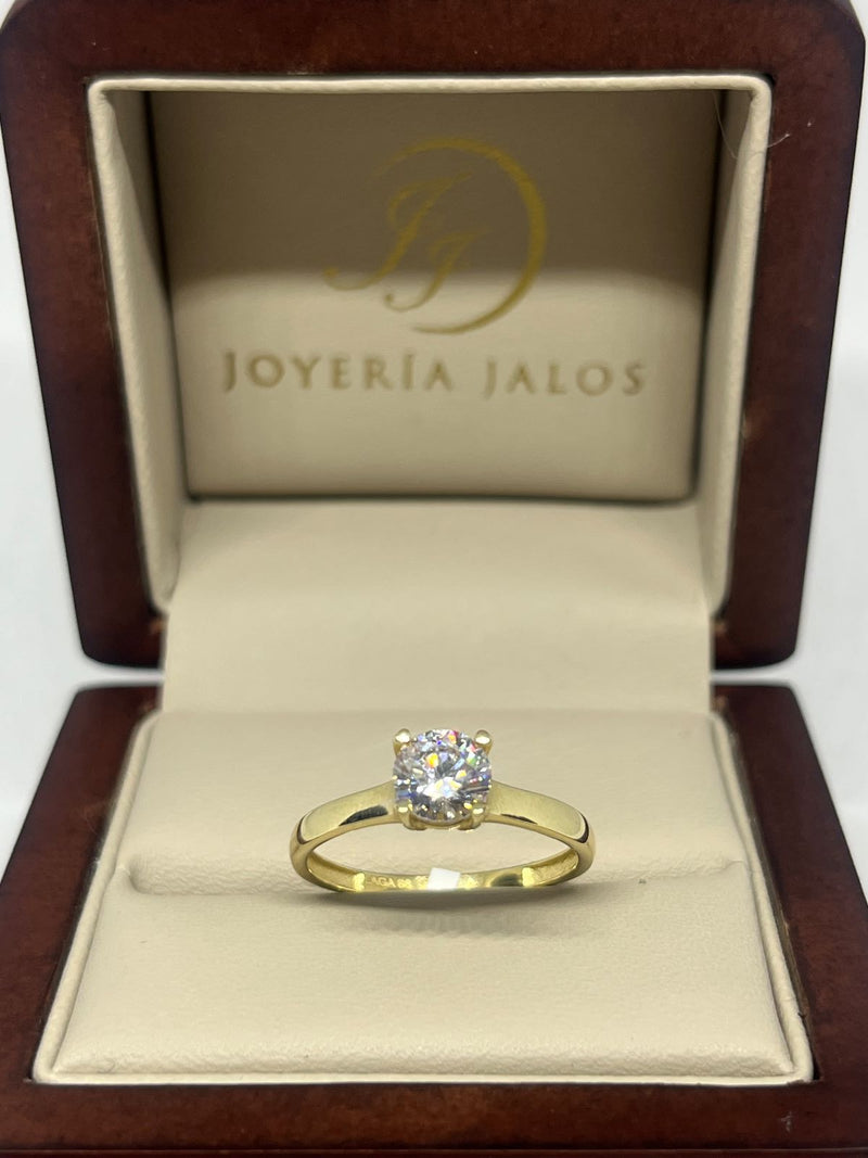 Anillo Compromiso Oro Amarillo 10K Zirconia