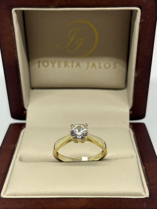Anillo Compromiso Oro Amarillo 10K Zirconia