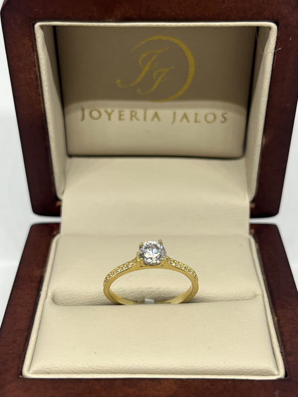 Anillo Compromiso Oro Amarillo 10K Zirconia