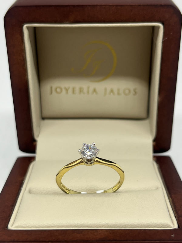 Anillo Compromiso Oro Amarillo 10K Zirconia
