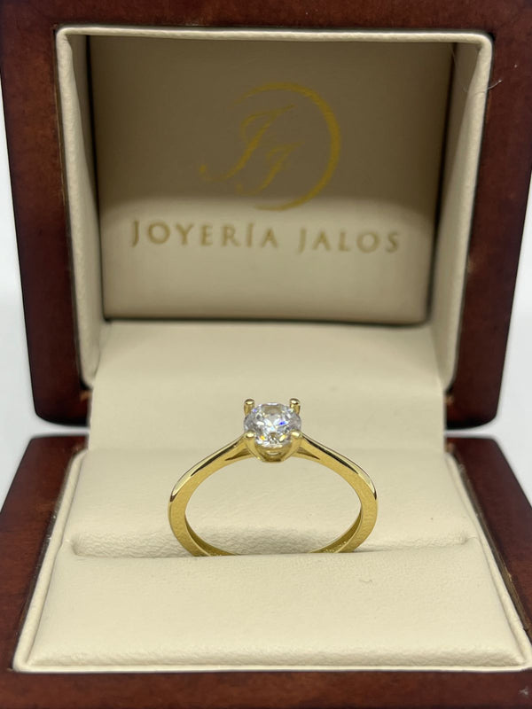 Anillo Compromiso Oro Amarillo 10K Zirconia