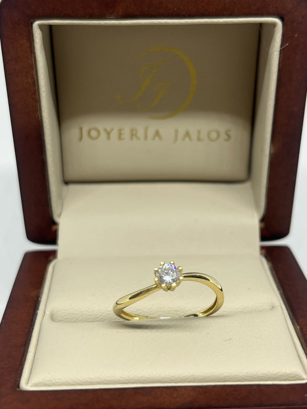 Anillo Compromiso Oro Amarillo 10K Zirconia