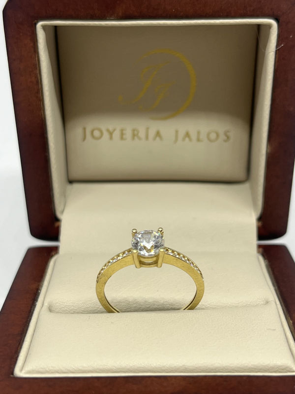 Anillo Compromiso Oro Amarillo 10K Zirconia