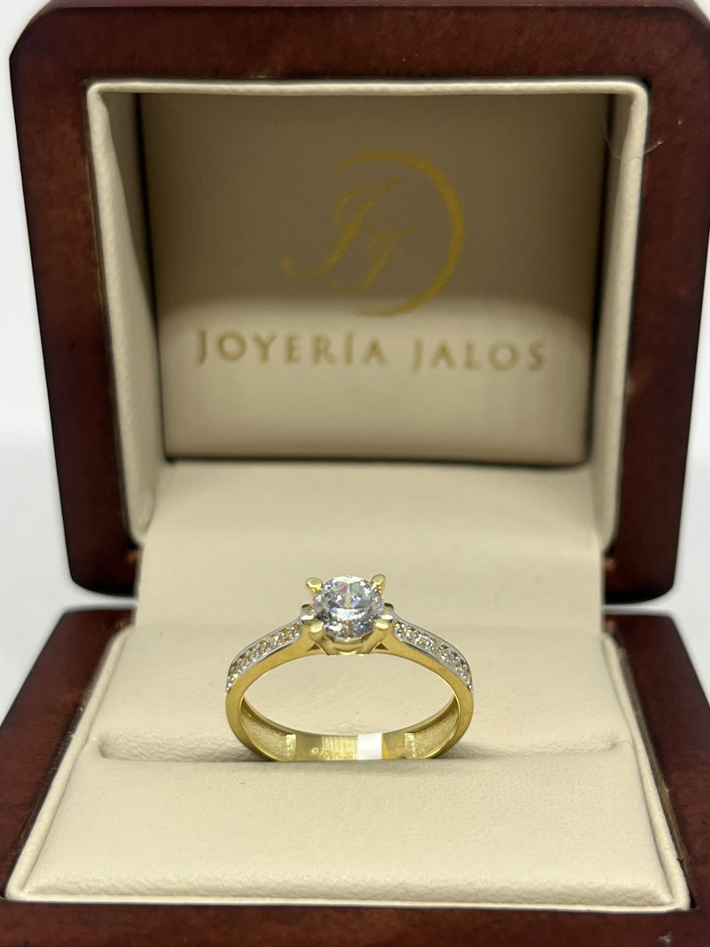 Anillo Compromiso Oro Amarillo 10K Zirconia