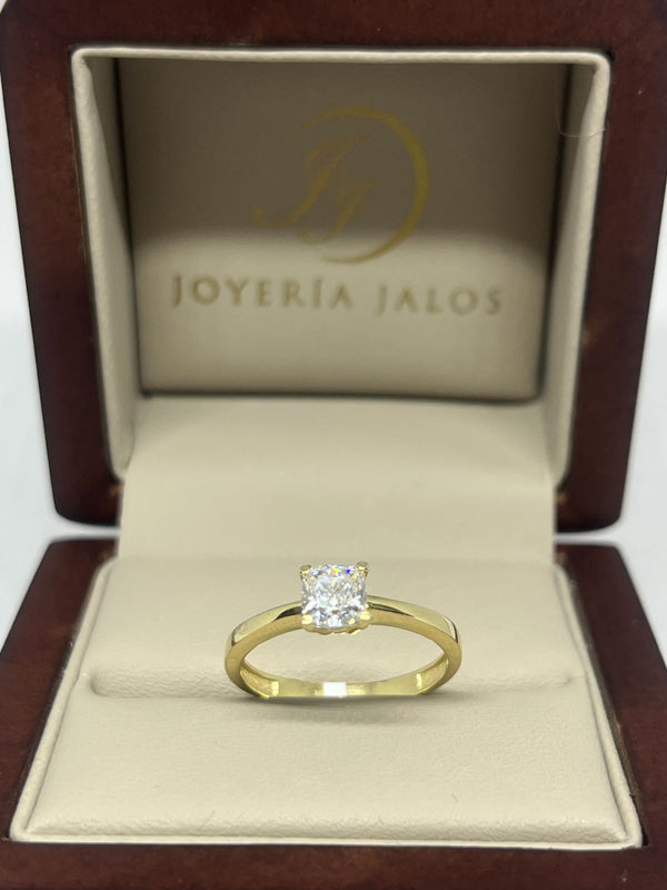 Anillo Compromiso Oro Amarillo 10K Zirconia
