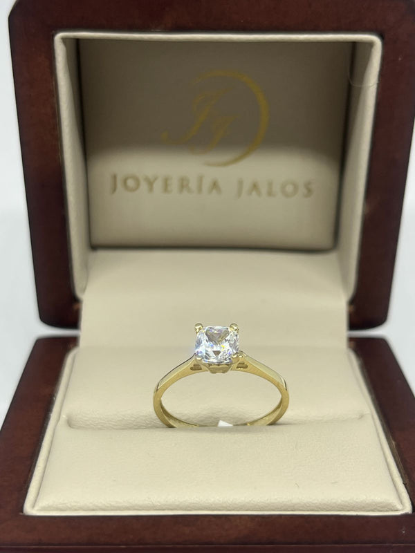 Anillo Compromiso Oro Amarillo 10K Zirconia