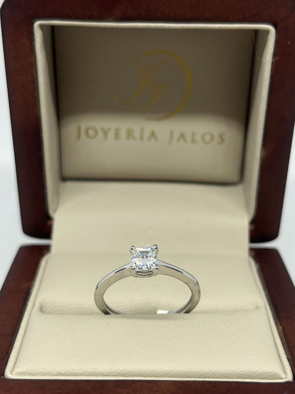 Anillo Compromiso Oro Blanco 14K Zirconia