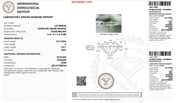 Diamante Laboratorio Desmontado Redondo IGI 0.51 CT