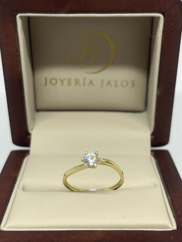 Anillo Compromiso Oro Amarillo 10K Zirconia