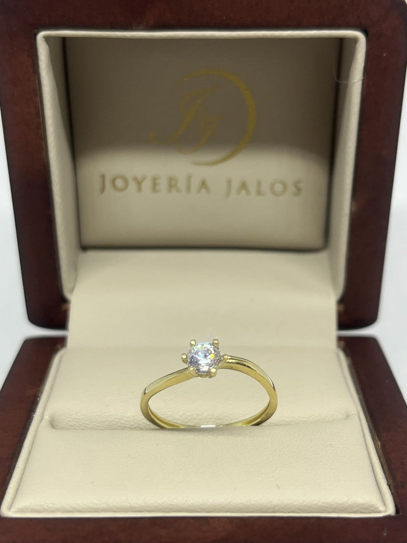 Anillo Compromiso Oro Amarillo 10K Zirconia