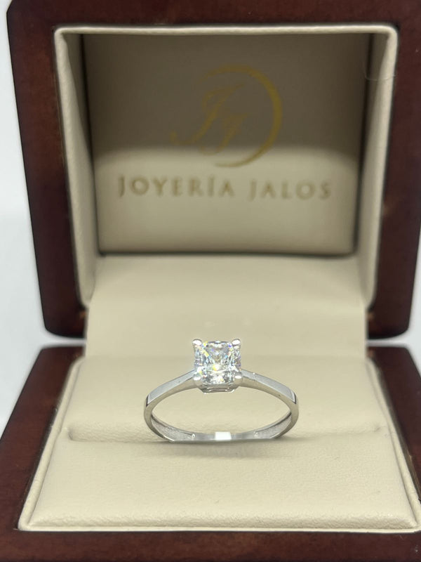 Anillo Compromiso Oro Blanco 10K Zirconia