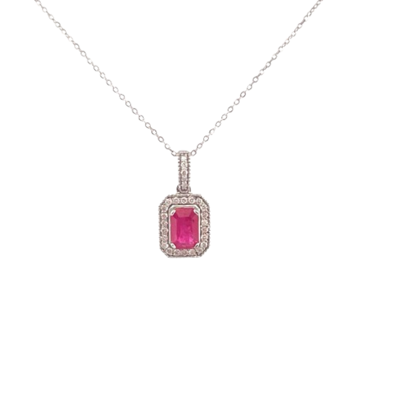 Gargantilla Rubí Con Diamantes 14K