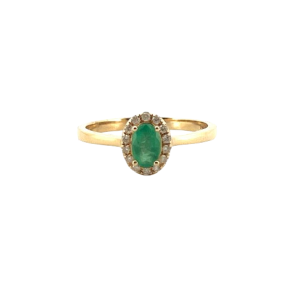 Anillo Esmeralda Con Diamantes 14K