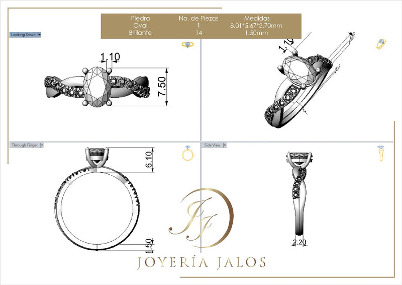 Montura Florencia Oro 14K