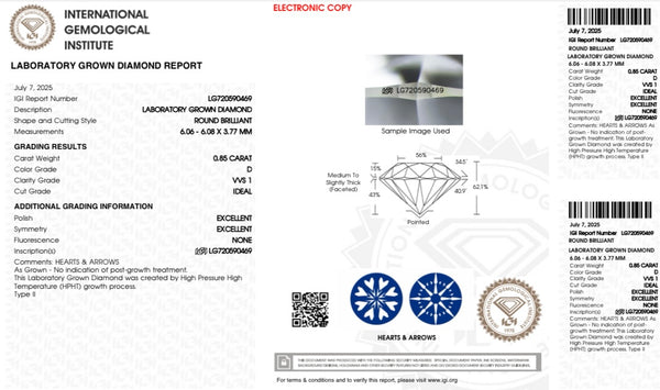 Diamante Laboratorio  Desmontado Redondo IGI 0.85 CT
