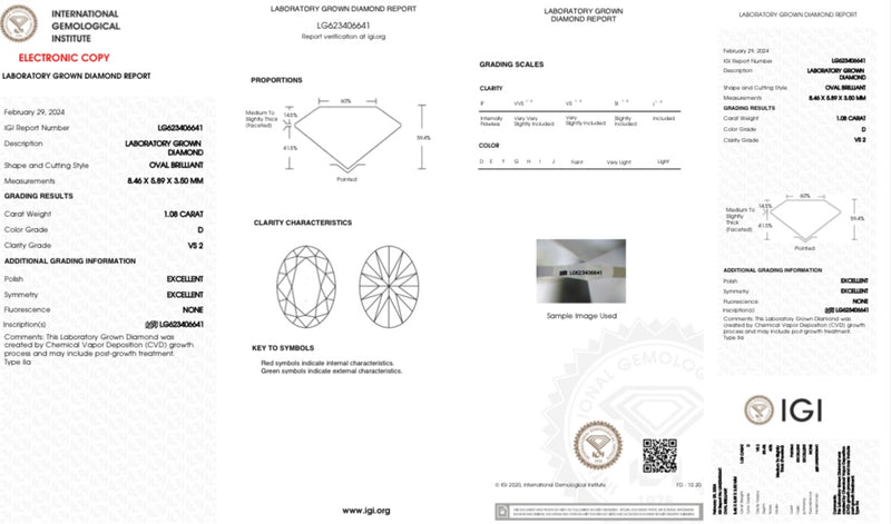 Diamante Laboratorio Desmontado Oval IGI 1.08 CT