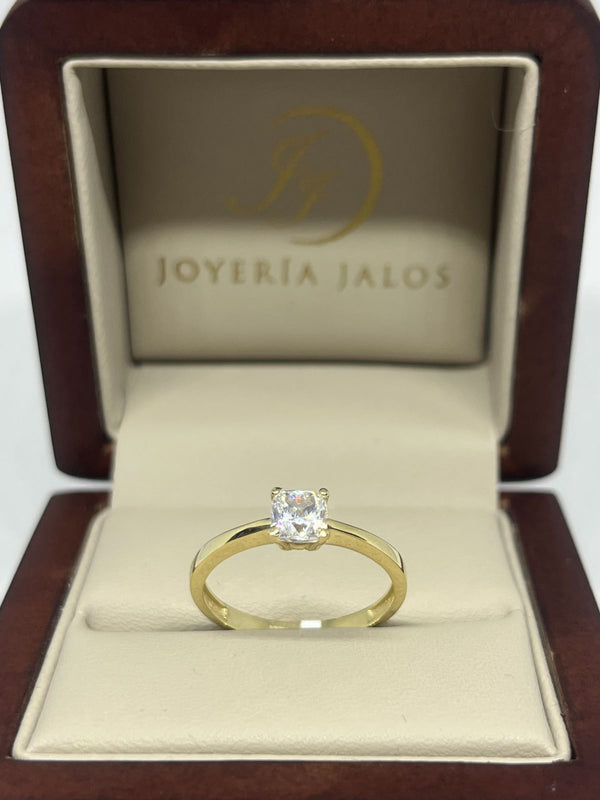 Anillo Compromiso Oro Amarillo 10K Zirconia