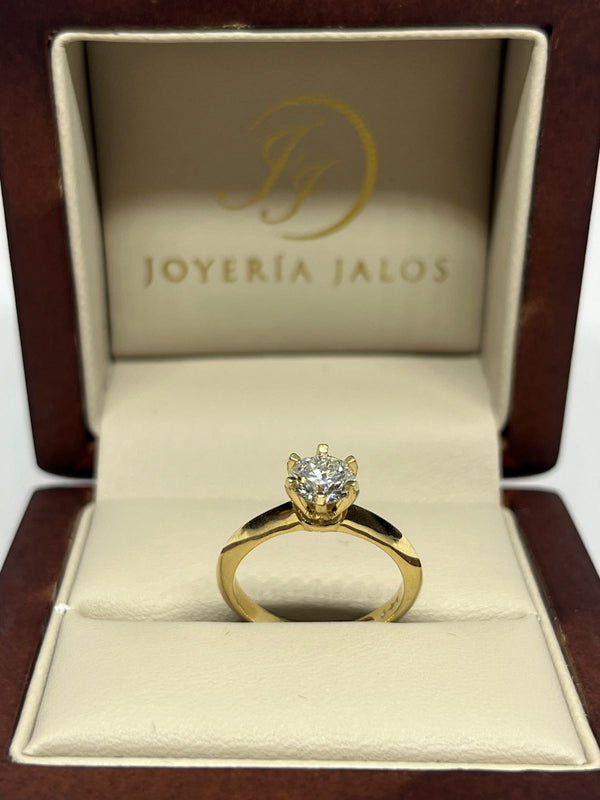 Anillo Compromiso Oro Amarillo 14K Diamante Laboratorio IGI