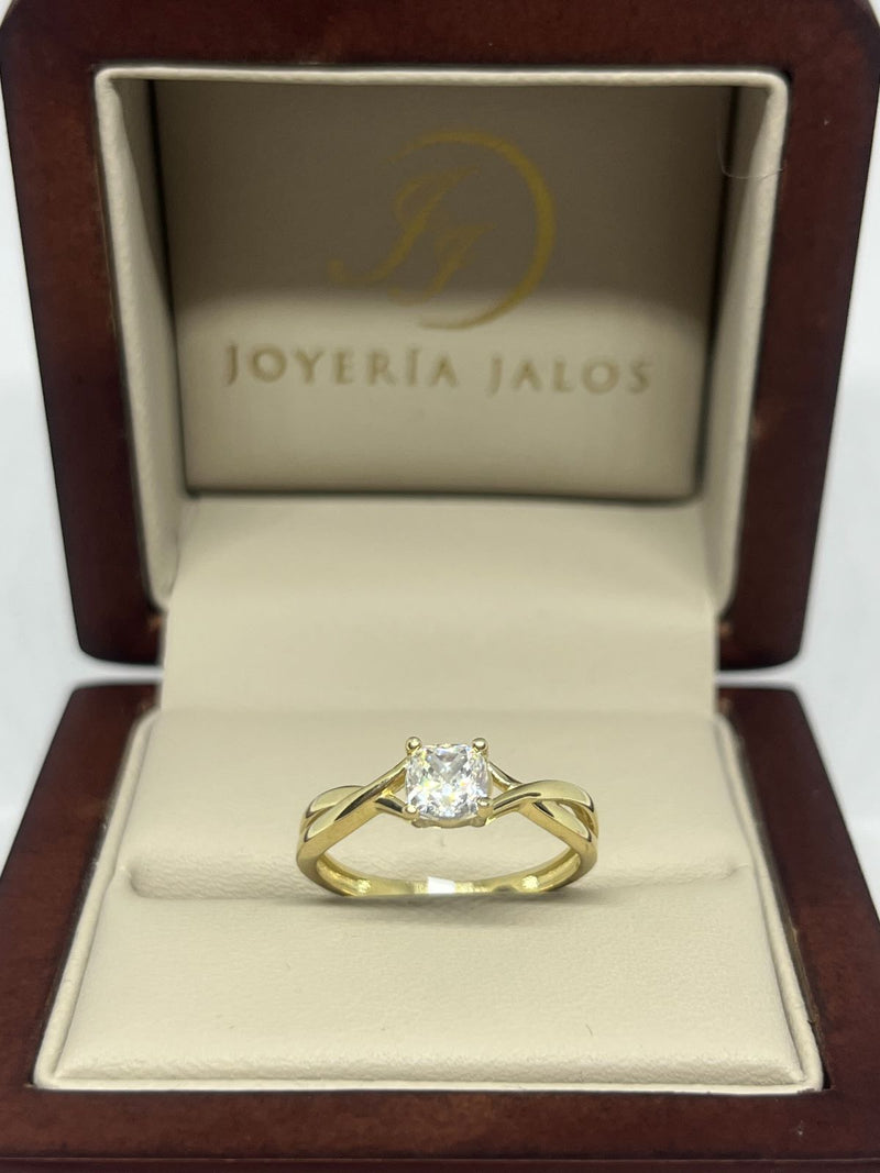 Anillo Compromiso Oro Amarillo 10K Zirconia