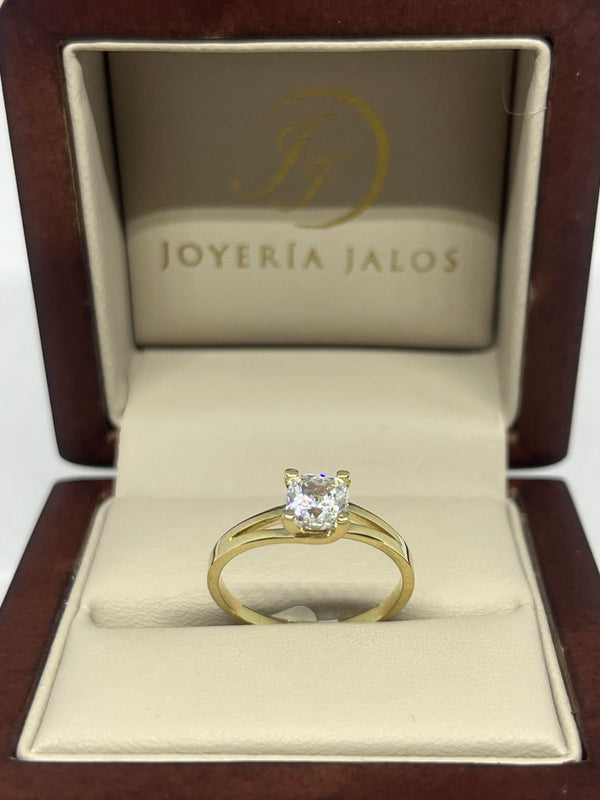 Anillo Compromiso Oro Amarillo 10K Zirconia