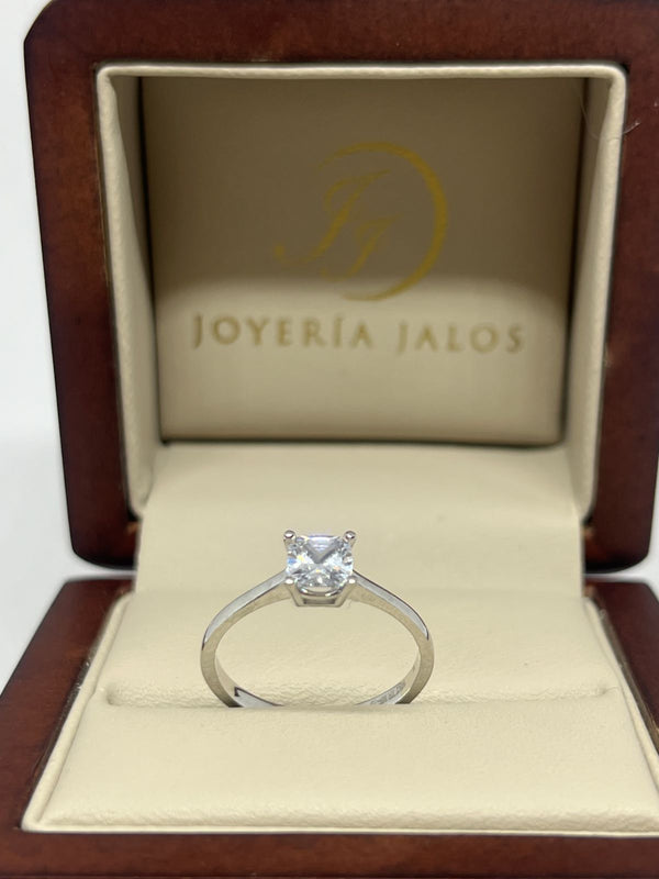Anillo Compromiso Oro Blanco 10K Zirconia