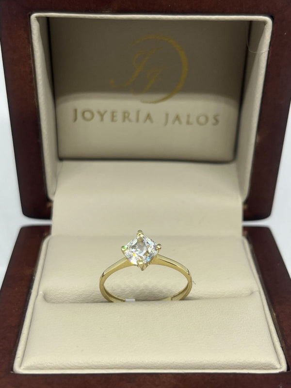 Anillo Compromiso Oro Amarillo 10K Zirconia