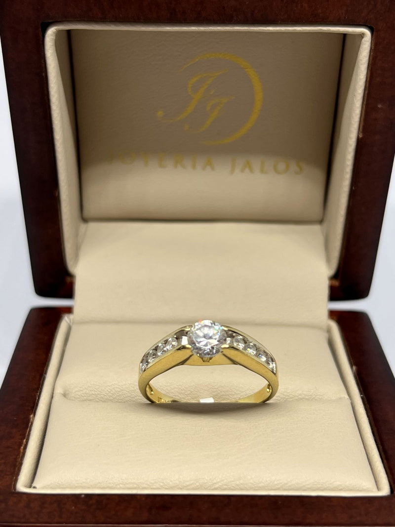 Anillo Compromiso Oro Amarillo 10K Zirconia