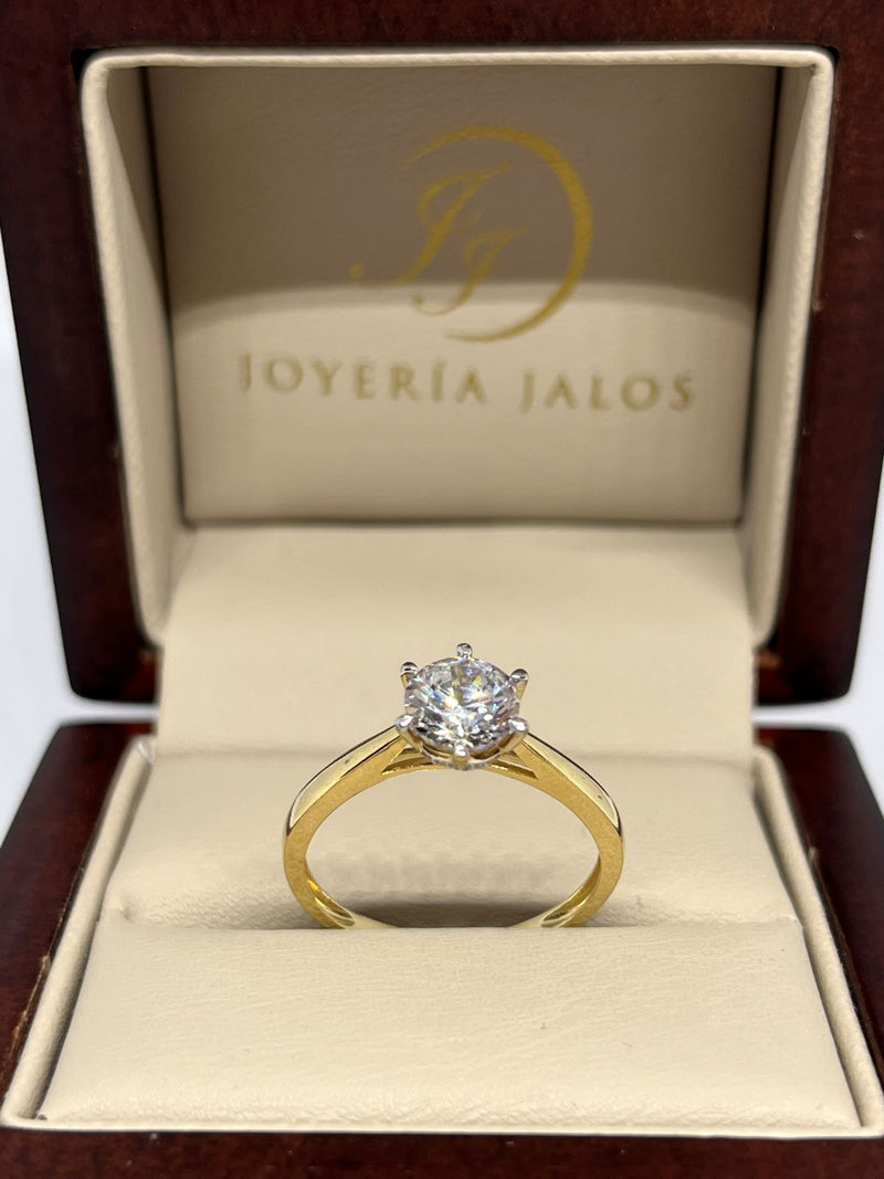 Anillo Compromiso Oro Amarillo 10K Zirconia