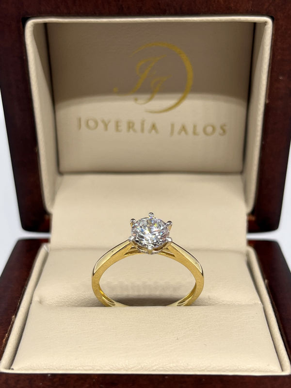 Anillo Compromiso Oro Amarillo 10K Zirconia