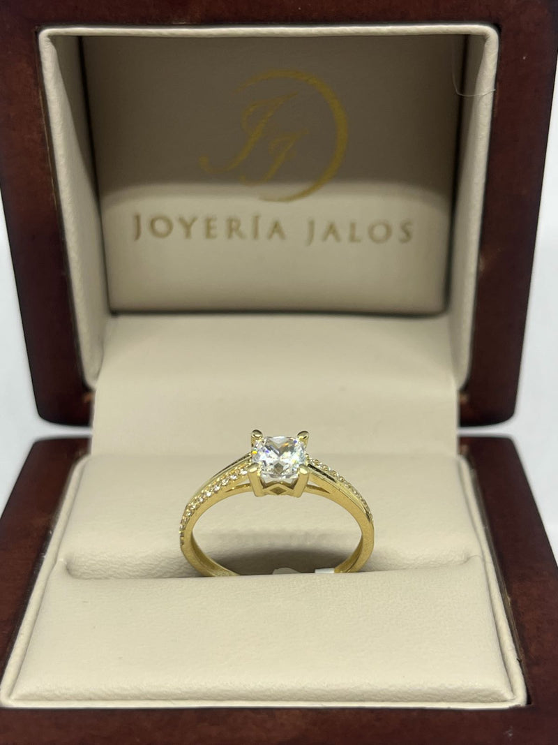 Anillo Compromiso Oro Amarillo 10K Zirconia