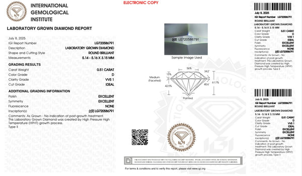 Diamante Laboratorio Desmontado Redondo IGI 0.51 CT